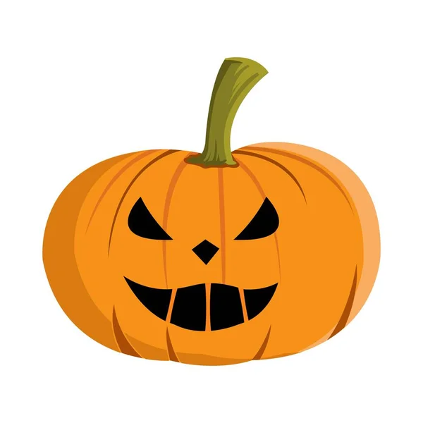 Gruseliges Halloween Kürbis Design Mit Gespenstischem Mund Auf Weißem Hintergrund — Stockvektor