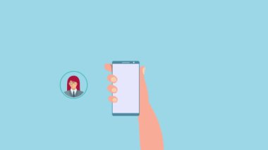 Cep telefonu teknolojisi animasyon videosu. Cep telefonuyla sosyal medya bağlantısı videosu. Akıllı telefonun 4K animasyon videosu ve sosyal medya profili su yüzüne çıkıyor. Sosyal medya canlandırması.