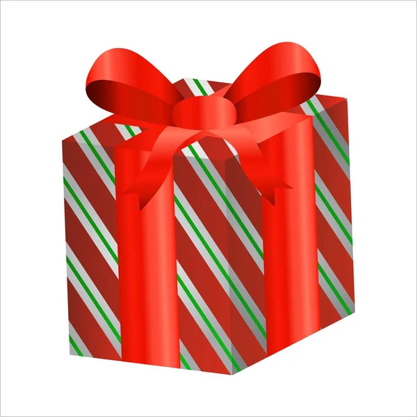 Векторний Дизайн Різдвяних Подарунків Білому Тлі Круглий Дизайн Коробки Червоною — стоковий вектор