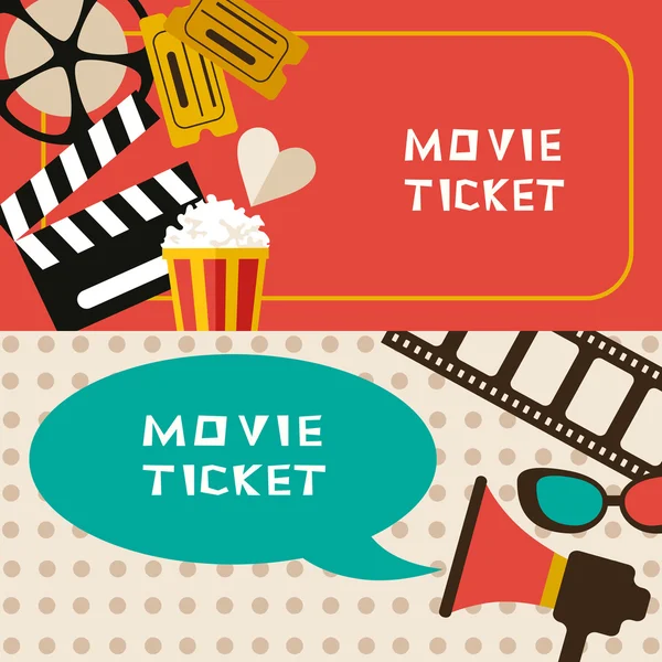 Diseño de entradas de cine — Vector de stock