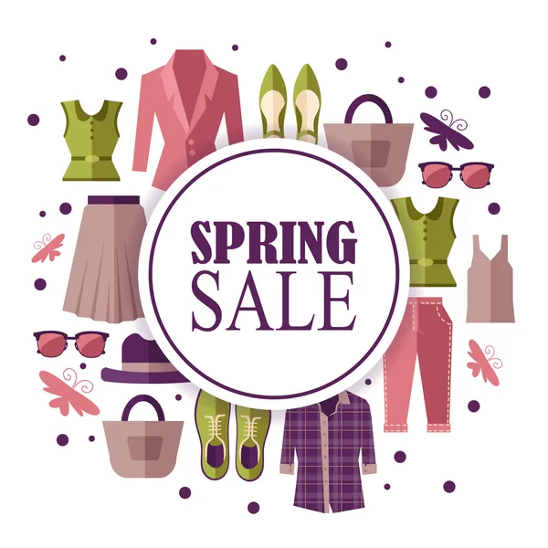 Spring clothes sale concept — Stock Vector