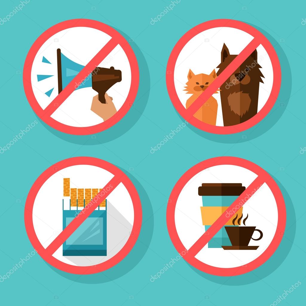 Set of prohibition signs Stock Illustration by ©Scorpion333 #103109422