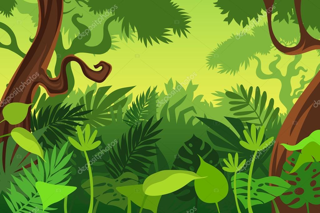 Cartoon background jungle Stock Vector Image by ©Scorpion333 #112091584
