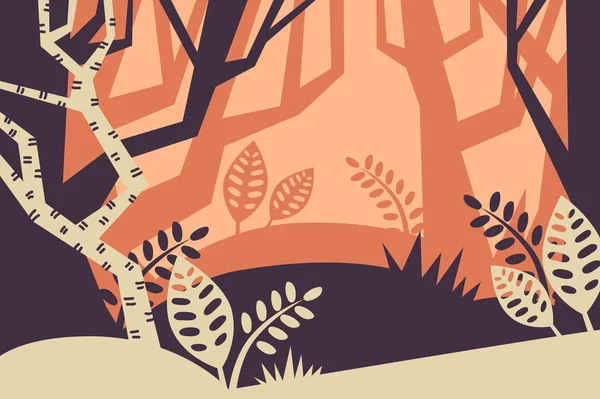 Paysage. arbres décoratifs — Image vectorielle