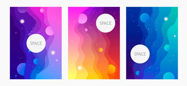 Space Cover Design Template Set Modern Gradient Background Abstract Templates Stock Illustration