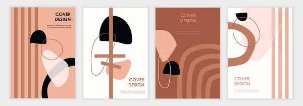 Minimalistische Kunst Set Abstracte Sjablonen Voor Banners Posters Flyers Covers Rechtenvrije Stockillustraties