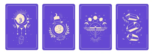 Set Mystical Templates Tarot Cards Banners Flyers Posters Brochures Stickers Royalty Free Stock Illustrations