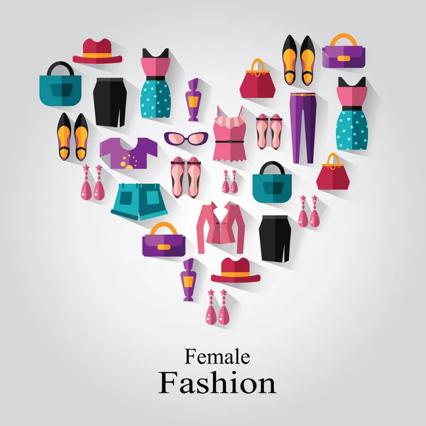 Conceito de moda feminina —  Vetores de Stock