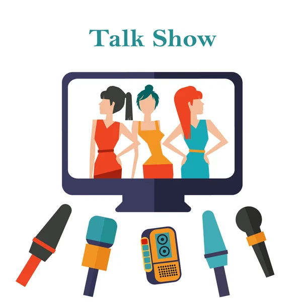 Sugárzott interjúban a talk-show — Stock Vector