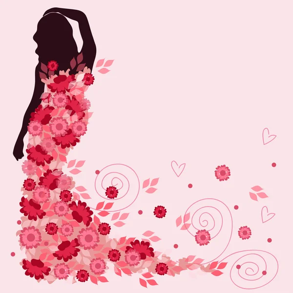 美しいドレスの女の子 — ストックベクタ