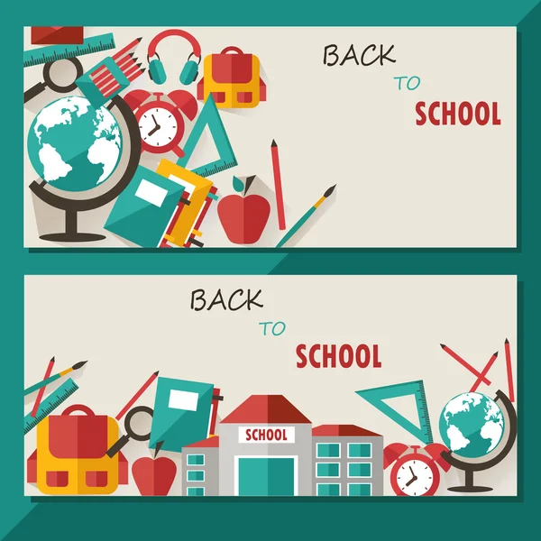 Back to school concept cards — Stock Vector