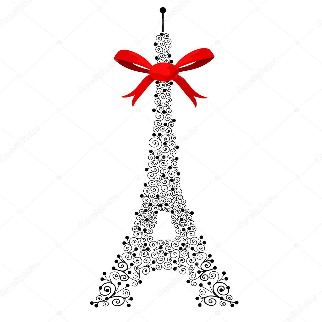 Decorated Eiffel Tower Stock Vector by ©Scorpion333 75760589