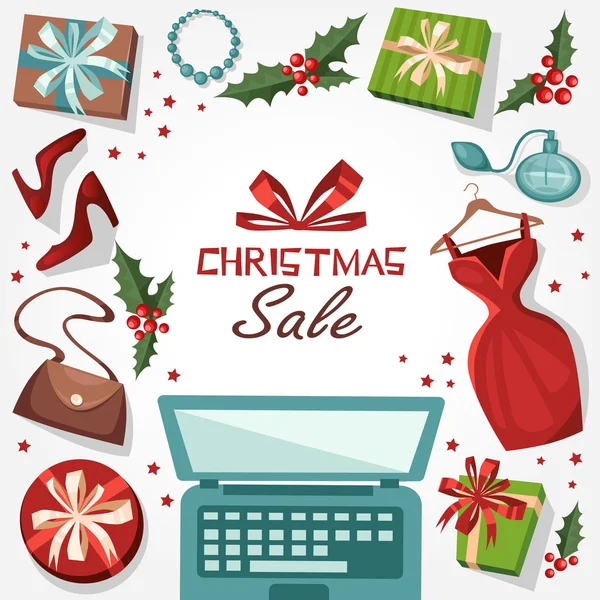 Christmas sales.  vector illustration. — Stock Vector