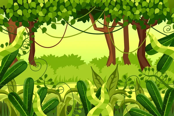 Bosque. selva colorida . — Vector de stock