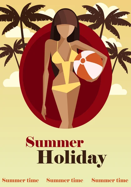 Afiche vacaciones de verano — Vector de stock