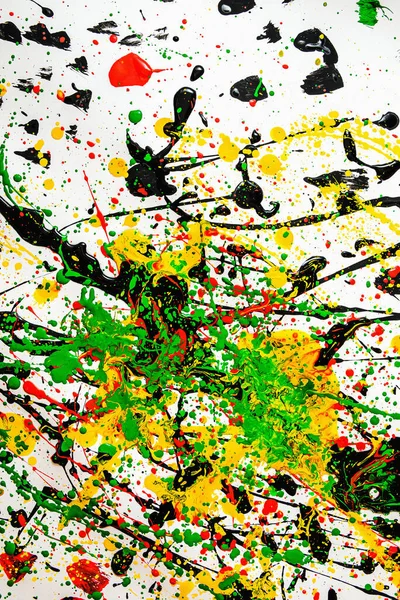 Abstract expression colorful splash background. mix color. bright Watercolor background illustration. dripping technique. black and white and red and yellow and green and orang. vertical orientation.