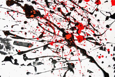 Soyut ifade renkli sıçrama arkaplanı. parlak suluboya arkaplan çizimi. Damlatma tekniği. yatay yönelim.