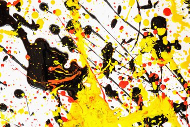 Soyut ifade renkli sıçrama arkaplanı. parlak suluboya arkaplan çizimi. damlatma tekniği.