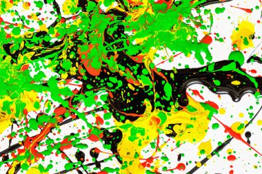 Soyut ifade renkli sıçrama arkaplanı. parlak suluboya arkaplan çizimi. damlatma tekniği.