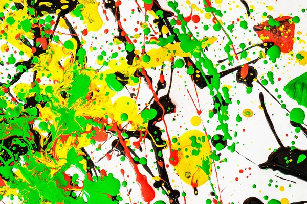 抽象表現カラフルなスプラッシュ背景。明るい水彩の背景イラスト。滴下技術. — ストック写真