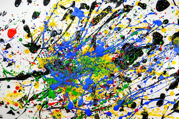 Абстрактная экспрессия на цветовом фоне. яркая акварельная иллюстрация. метод дриппинга. — стоковое фото