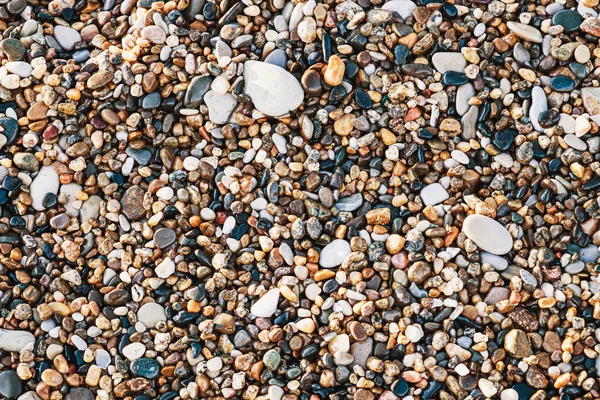 Praia de seixos, fundo de pedras. Colorido natural. Horizontal — Fotografia de Stock