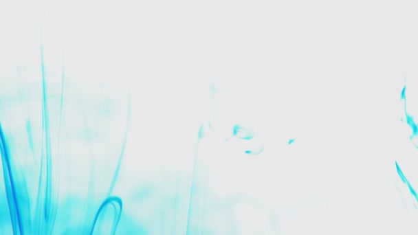 Albastru Culoare Vopsea Picături Apă Lent Mişcare Video Spaţiu Copiere — Videoclip de stoc