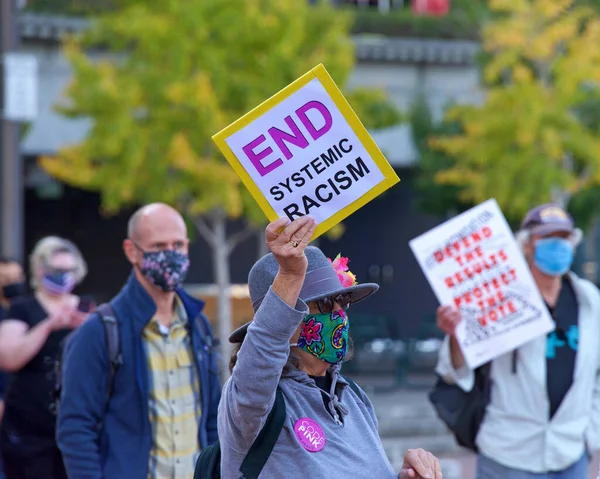 San Francisco Nov 2020 Unidentients Defend Vote Rally San Francisco — 스톡 사진