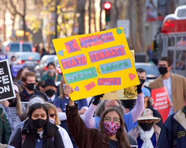 San Francisco Gennaio 2021 Partecipanti Non Identificati Alla Diciassettesima Marcia — Foto Stock