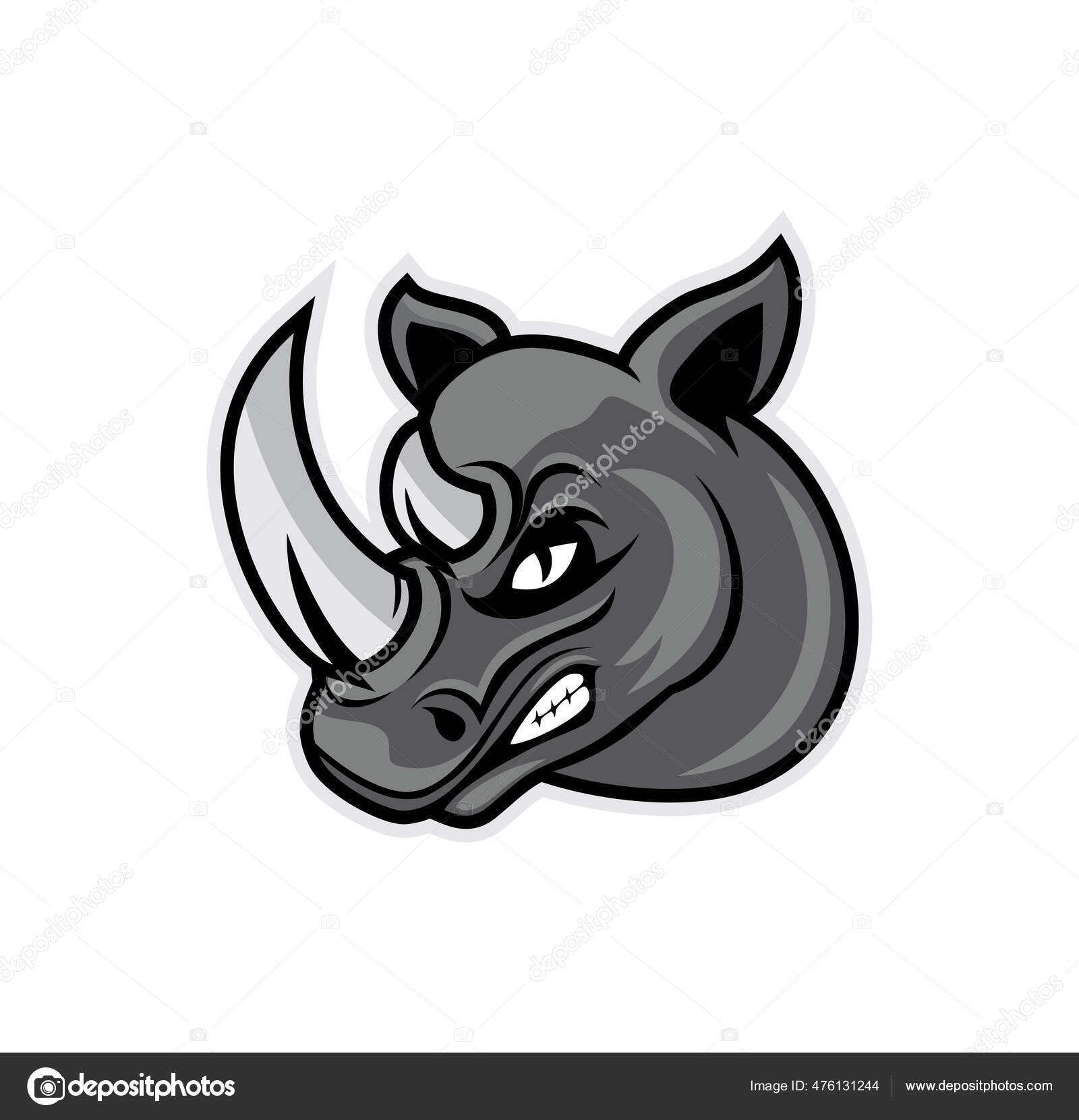 Rhinoのヘッドデザインイラストベクトルeps形式 あなたのデザインニーズに適した イラスト アニメーション ストックベクター C Leamsign