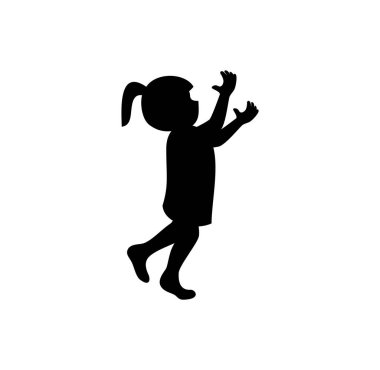 Kız tasarım illüstrasyon vektörü biçiminin silueti, tasarım ihtiyaçlarınız, logonuz, illüstrasyonunuz, animasyonunuz vs. için uygun.