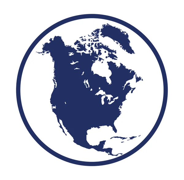 Globe America Isola Mappa Disegno Illustrazione Vettoriale Eps Formato Adatto — Vettoriale Stock