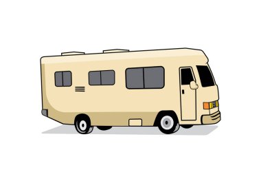 RV eğlence amaçlı araç tasarımı illüstrasyon vektörü biçimi, tasarım ihtiyaçlarınız, logonuz, illüstrasyonunuz, animasyonunuz vs. için uygundur.