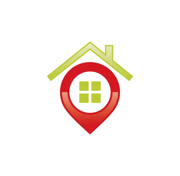 Pin House Logo Projekt Ilustracji Wektor Eps Format Nadaje Się — Wektor stockowy