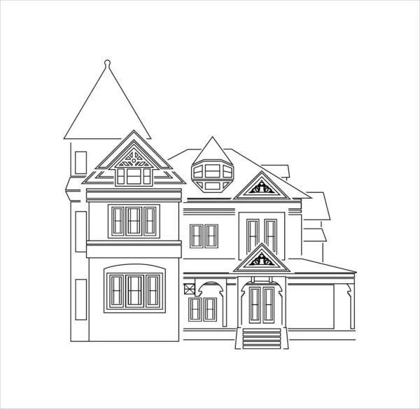 Klassisches Haus Design Illustration Vektor Eps Format Passend Für Ihre — Stockvektor