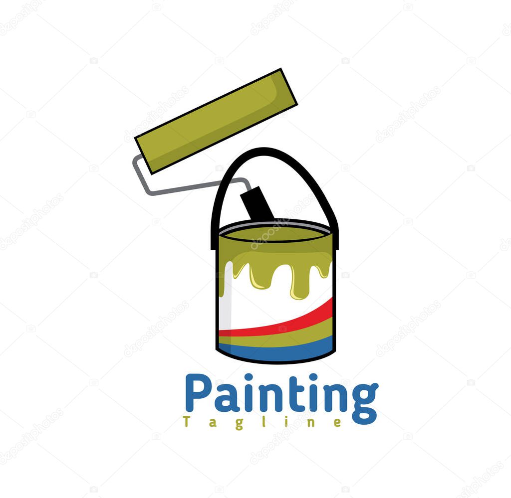 Painting company logo design illustration vector eps format , suitable for your design needs, logo, illustration, animation, etc.