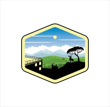 Dağ görünümü tasarımı illüstrasyon vektörü biçimi, tasarım ihtiyaçlarınız, logonuz, illüstrasyonunuz, animasyonunuz vs. için uygundur.