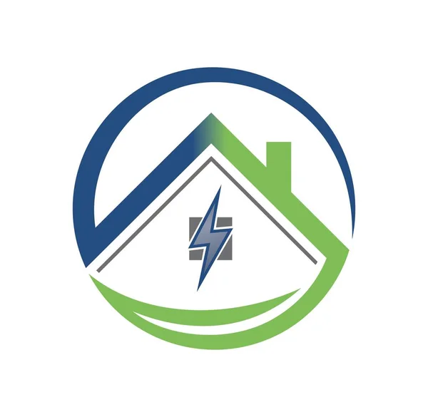 House Green Energy Logo Design Illustration Vector Eps Format Suitable — Stock Vector