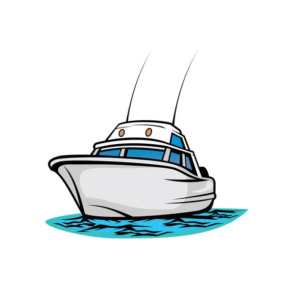 Формат Вектора Эпса Иллюстрации Конструкции Лодки Подходящего Ваших Дизайнерских Потребностей — стоковый вектор