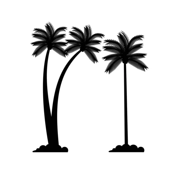 Silhouetteココナッツの木のデザインイラストベクトルEps形式 あなたのデザインニーズに適した イラスト アニメーション — ストックベクタ