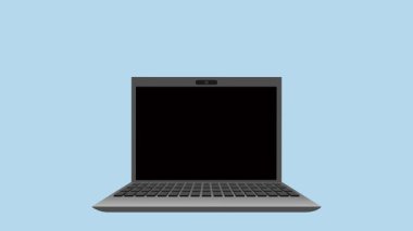 Siyah Adam Müşteri Desteği Animasyon Video 4K ile Dizüstü bilgisayarın açılması için eğitim şirketi pazarlaması vb.