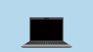 Siyah Müslüman Kadın Müşteri Desteği Animasyon Video 4K ile Dizüstü bilgisayarın açılması için eğitim şirketi pazarlaması vs. gerekiyor