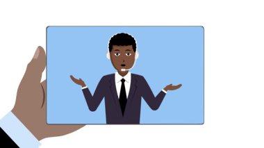 Siyah Adam Müşteri Desteği Animasyon Video 4K ile Tablet Proje ihtiyaçlarınız için uygun