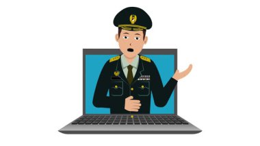 Projeniz için uygun olan Erkek Endonezya Asker Animasyon Video 4K ile Laptop Açılıyor