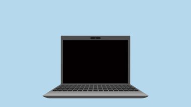 Siyah Erkek İnşaat İşçisi Animasyon Video 4K ile Laptop Açılıyor Proje ihtiyaçlarınız için uygun