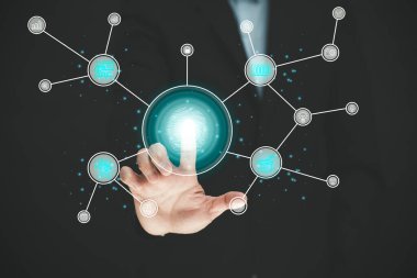 Bir medya ekranının ekran simgesi, İletişim ve pazarlama ile Teknoloji Süreç Sistemi İş Dünyası, Takım başarısı, İnsan Kaynakları, İş dünyası başarısı