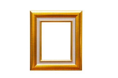 Eski ahşap Antik Altın Çerçeve beyaz arka planda izole. Kırpma yolu ile kaydet.