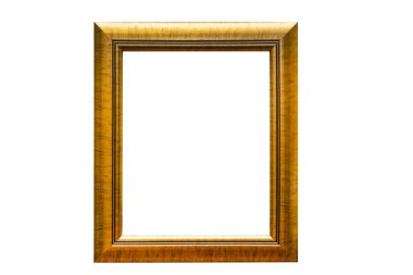 Eski ahşap Antik Altın Çerçeve beyaz arka planda izole. Kırpma yolu ile kaydet.