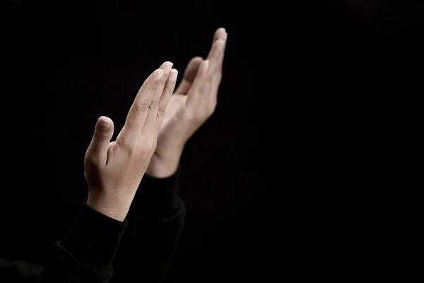 Woman Hand Praying Worship God Using Hands Pray Religious Beliefs — Stock Photo, Image