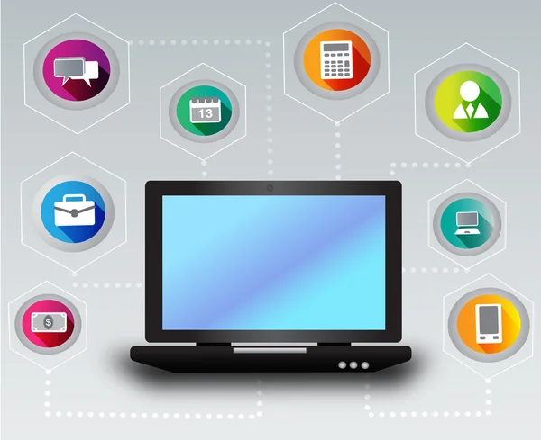 Busines conjunto infográfico de muitos ícones — Vetor de Stock